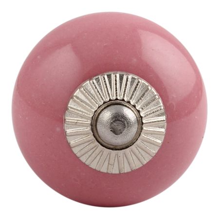 Pink Round Silver Fitting Ceramic Drawer Knob Online
